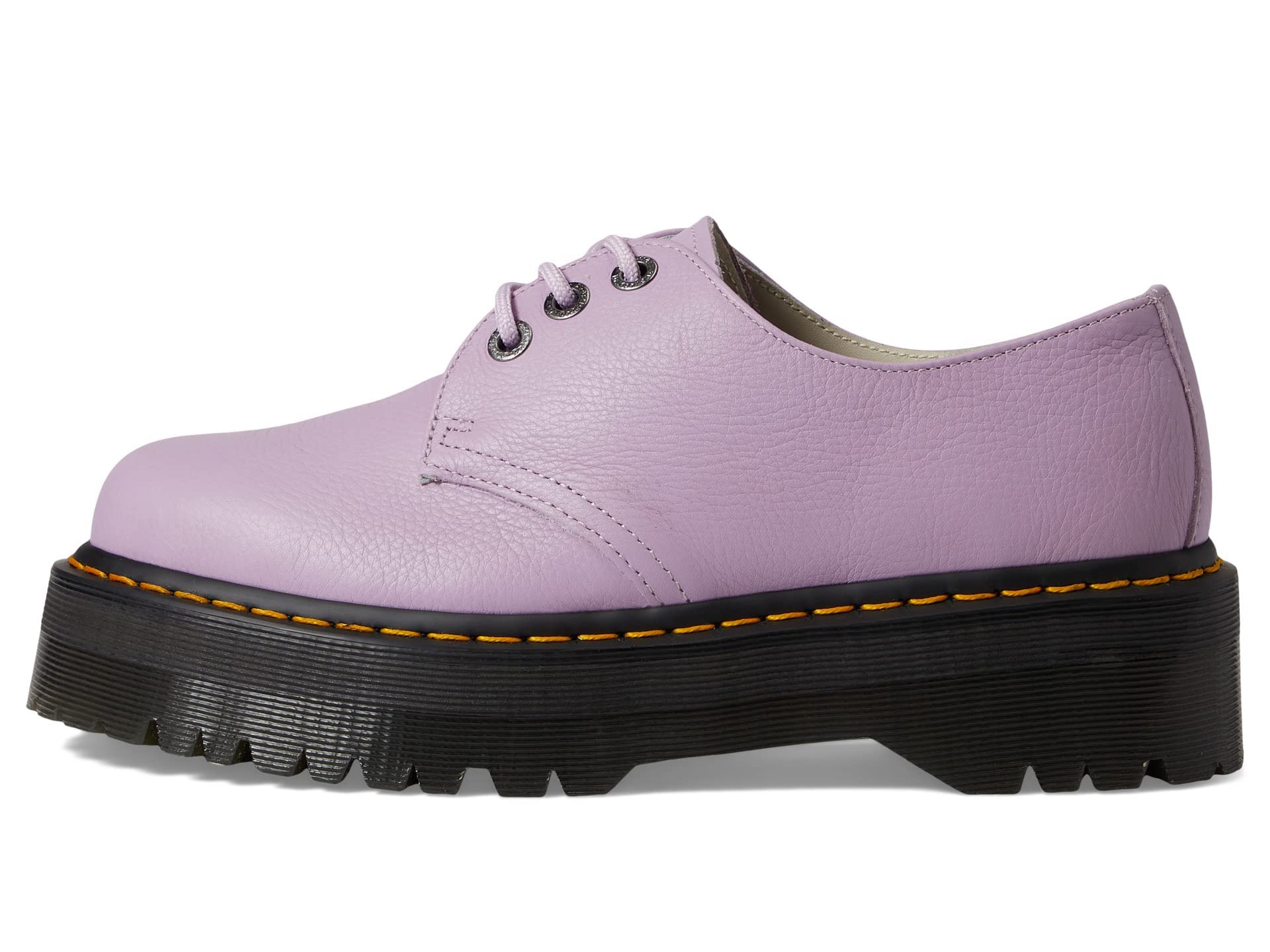 Dr. Martens, Unisex 1461 Quad Platform Shoes, Black Polished